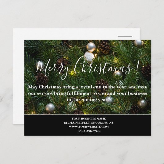 Aangepaste kerstbusiness feestdagenkaart (Voorkant / Achterkant)