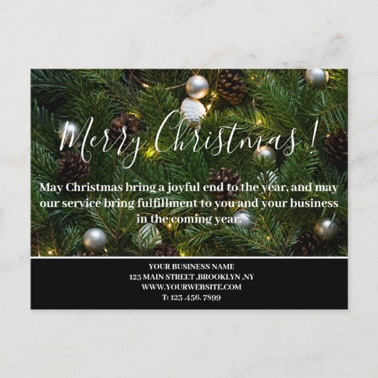 Aangepaste kerstbusiness feestdagenkaart (Voorkant)