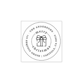 Aangepaste Kerstcadeau Familienaam Retouradres Rubberstempel