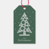 Aangepaste Kerstcadeau Label met Abstracte Boom Cadeaulabel (Voorkant)