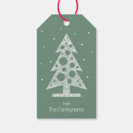 Aangepaste Kerstcadeau Label met Abstracte Boom Cadeaulabel