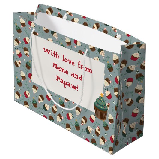 Aangepaste kerstcadeau voor kerstcadeaus groot cadeauzakje (Achterkant Gekanteld)