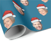 Aangepaste Kerstcadeau Wrap met Gezicht Santa Hat Cadeaupapier (Rol Hoek)