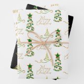 Aangepaste kerstcadeaubladen inpakpapier vel (In situ)