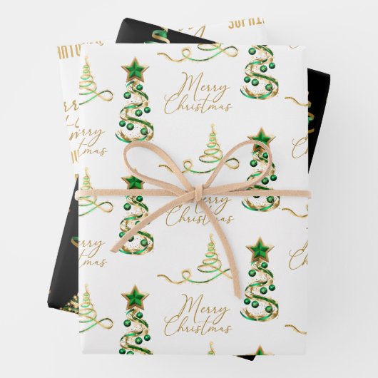 Aangepaste kerstcadeaubladen inpakpapier vel (In situ)