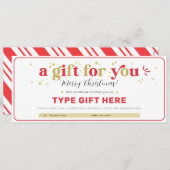 Aangepaste kerstcadeaubon Certificaat Sjabloon Kaart (Voorkant / Achterkant)