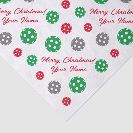 Aangepaste kerstcadeaubon voor pickleball tissuepapier (Detail)