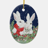 Aangepaste kerstcadeaufoto konijnenkonijn Bunny -  Keramisch Ornament (Voorkant)