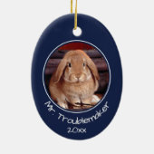 Aangepaste kerstcadeaufoto konijnenkonijn Bunny -  Keramisch Ornament (Achterkant)