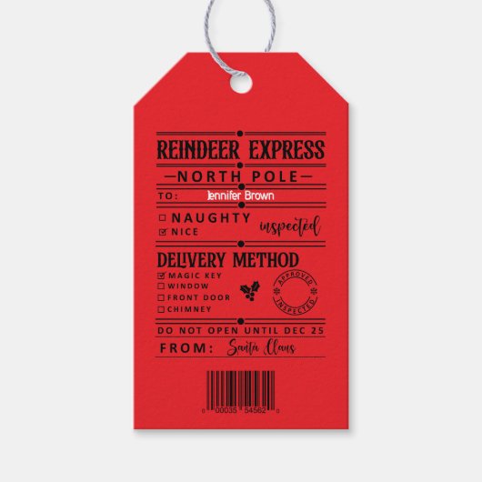 Aangepaste kerstcadeaulabels cadeaulabel (Voorkant)