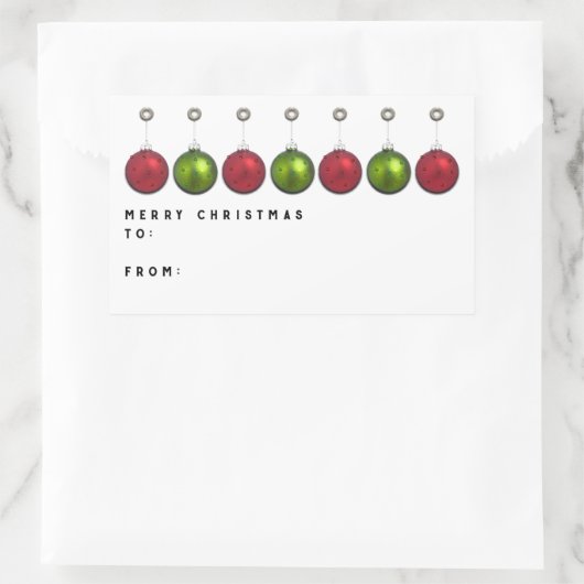 Aangepaste kerstcadeaulabels rechthoekige sticker (Tas)