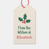 Aangepaste kerstcadeautags met hulstontwerp cadeaulabel (Achterkant)