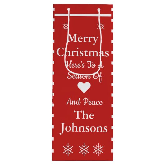 Aangepaste kerstcadeautas wijn cadeautas (Voorkant)