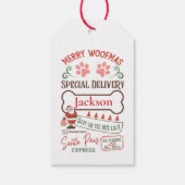 Aangepaste kerstcadeautassen voor daken met kerst cadeaulabel (Achterkant)