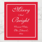 Aangepaste kerstcadeautjes met cadeau wijn etiket (Enkel label)