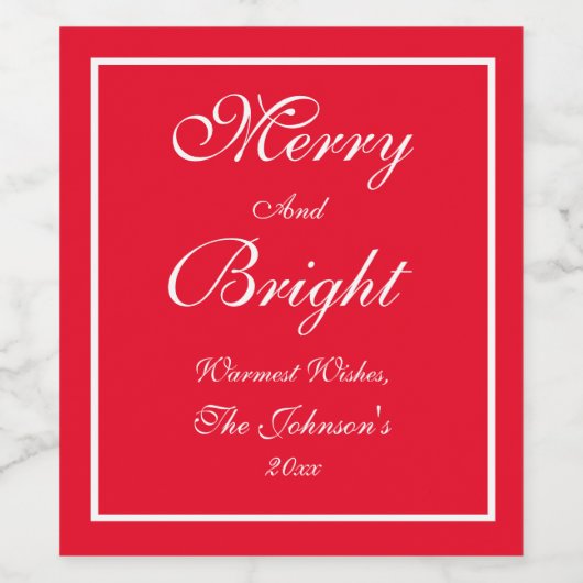 Aangepaste kerstcadeautjes met cadeau wijn etiket (Enkel label)