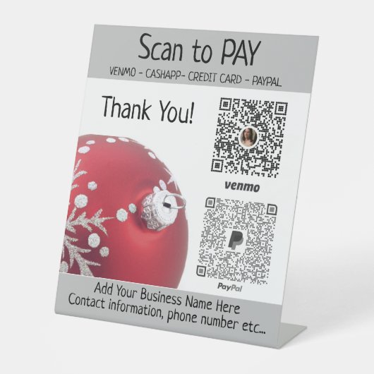 Aangepaste kerstcadeautjes voor Shows  Reclamebord Met Voetstuk (Voorkant)