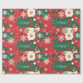 Aangepaste kerstcadeauverpakking cadeaupapier (Vlak)