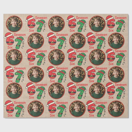 Aangepaste kerstcadeauverpakking met foto 6-7 tren cadeaupapier (Vlak)