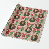 Aangepaste kerstcadeauverpakking met foto 6-7 tren cadeaupapier (Uitgerold)