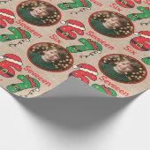 Aangepaste kerstcadeauverpakking met foto 6-7 tren cadeaupapier (Hoek)