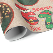 Aangepaste kerstcadeauverpakking met foto 6-7 tren cadeaupapier (Rol Hoek)