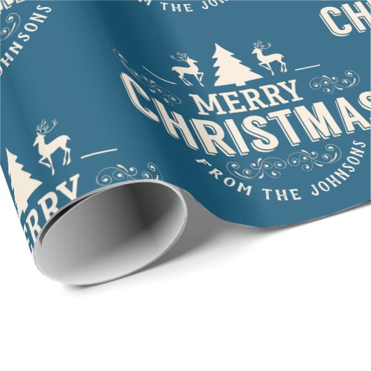 Aangepaste kerstdagen voor aangepaste familie cadeaupapier (Rol Hoek)