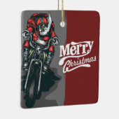 Aangepaste kerstdagen voor foto's en tekst keramisch ornament (Rechts)