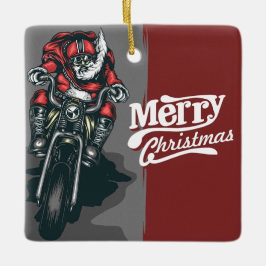 Aangepaste kerstdagen voor foto's en tekst keramisch ornament (Voorkant)