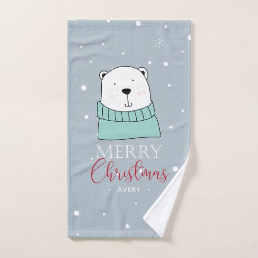 Aangepaste kerstdierstijl Cartoon Bad Handdoek (Handdoek)