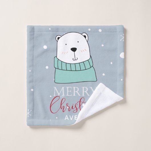Aangepaste kerstdierstijl Cartoon Bad Handdoek (Wasdoekje)