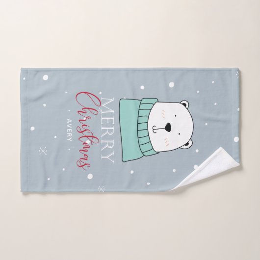 Aangepaste kerstdierstijl Cartoon Bad Handdoek (Handdoek)