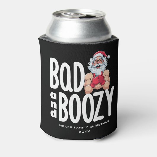 Aangepaste kerstfeest bierkoeler - Gepersonaliseer (Blikje Achterkant)