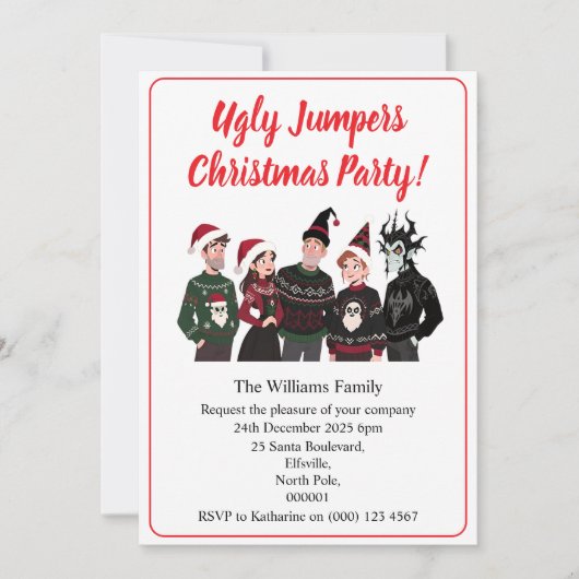 Aangepaste kerstfeest lelijke trui Kerstmis Kaart (Voorkant)