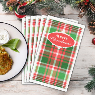 Aangepaste Kerstfeest Rood Groen Wit Kerstfeest Servet