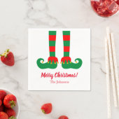 Aangepaste kerstfeest servetten met schattige elf (Insitu)