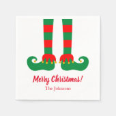 Aangepaste kerstfeest servetten met schattige elf (Voorkant)