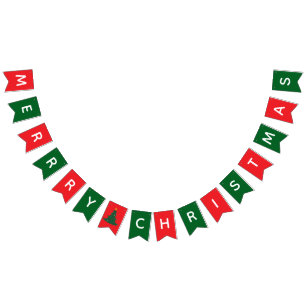 Aangepaste kerstfeestbanner - gepersonaliseerde in vlaggetjes