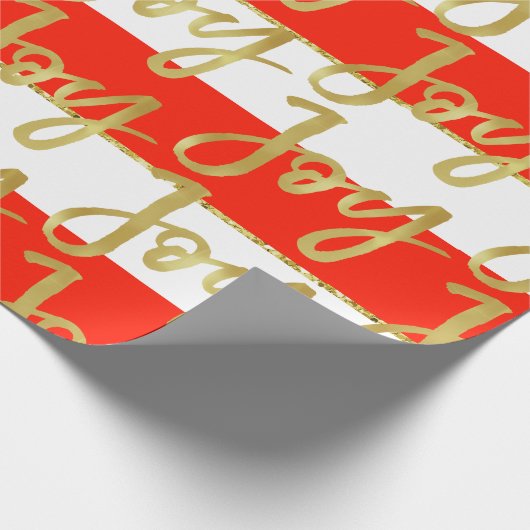 Aangepaste kerstfeestdag-groet-Joy. Cadeaupapier (Hoek)