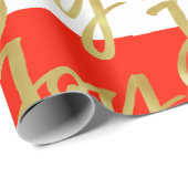 Aangepaste kerstfeestdag-groet-Joy. Cadeaupapier (Rol Hoek)