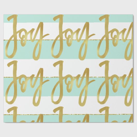 Aangepaste kerstfeestdag groet Mint Joy. Cadeaupapier (Vlak)