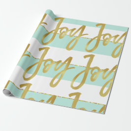 Aangepaste kerstfeestdag groet Mint Joy. Cadeaupapier