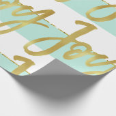 Aangepaste kerstfeestdag groet Mint Joy. Cadeaupapier (Hoek)