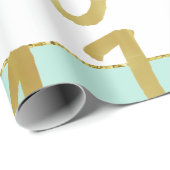 Aangepaste kerstfeestdag groet Mint Joy. Cadeaupapier (Rol Hoek)