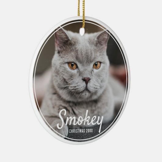 Aangepaste kerstfeestdag met foto's keramisch ornament (Rechts)