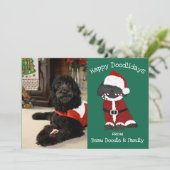 Aangepaste kerstfeestdag met labradole Santa Holid (Staand voorkant)