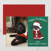 Aangepaste kerstfeestdag met labradole Santa Holid (Voorkant / Achterkant)