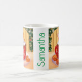 Aangepaste kerstfeestdag met warme chocolade koffiemok (Center)