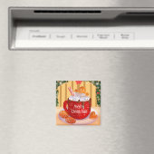 Aangepaste kerstfeestdag met warme chocolade magneet (Insitu (Vaatwasser))