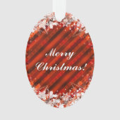 Aangepaste kerstfeestdag - Rood met Snowflake Ornament (voorkant)